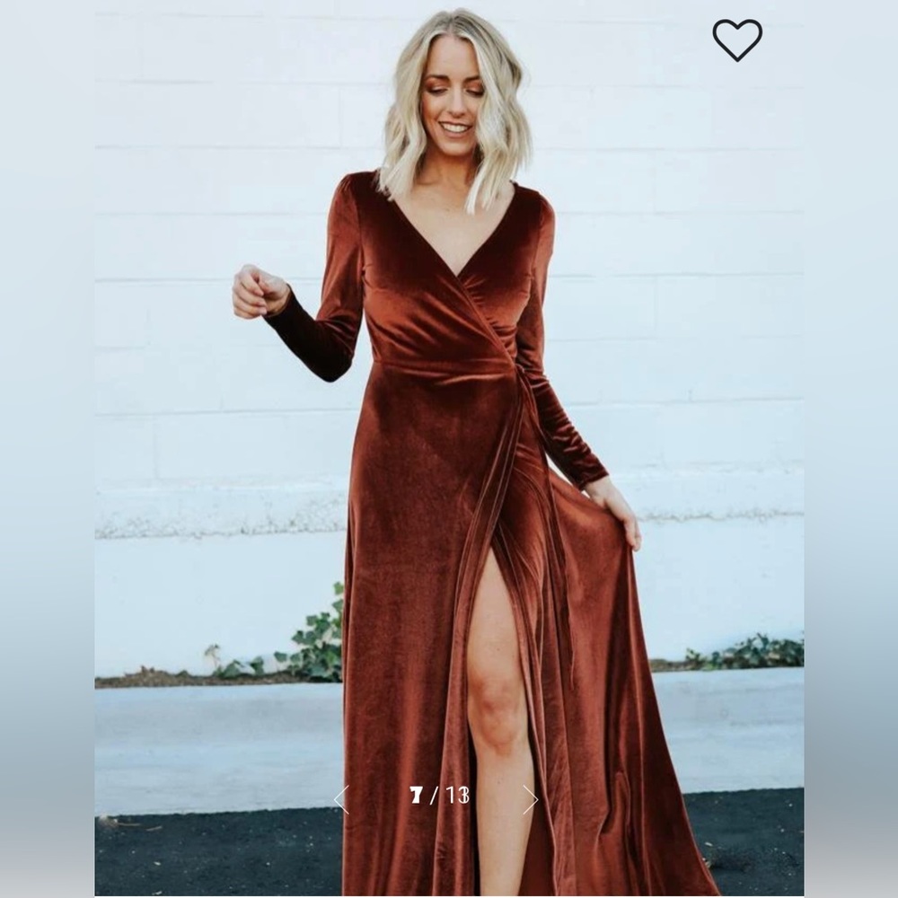NWT! Baltic Born Esmerelda Velvet Wrap Maxi Dress bronze